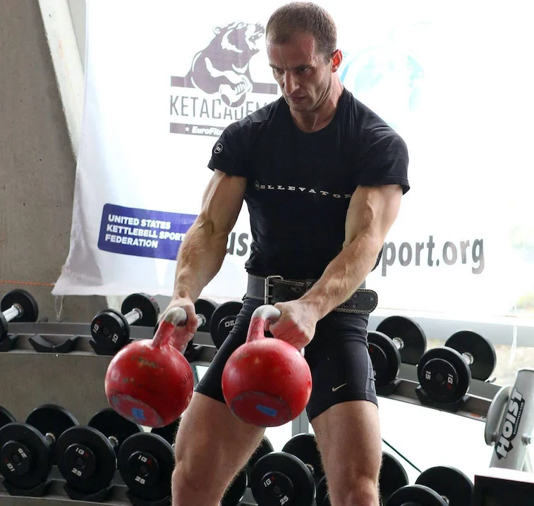 Kettlebell clean and jerk 2